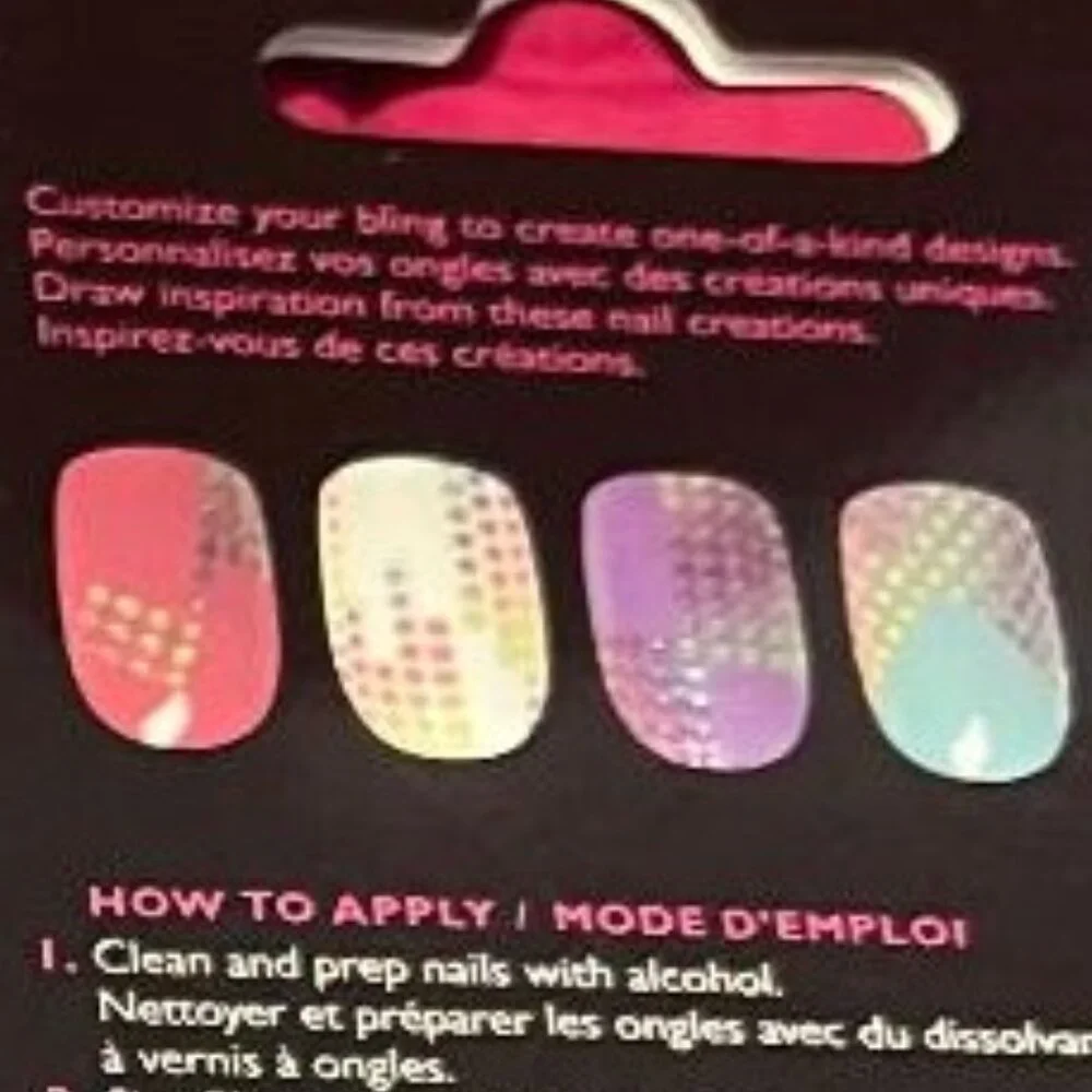 BRAND NEW ~ 3 PACKAGES OF BLING NAIL APPLIQUE WRAPS ~ 18 PIECES IN EACH PACKAGE